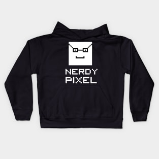 nerdy pixel face Kids Hoodie